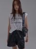 Sorry, Too Much Love Shimmer Coated Drawstring Pants_Black