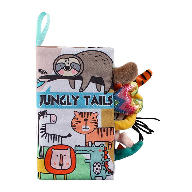 

Soft Baby Book Animal Tails Toy Touch And Feel Crinkle Cloth Book Infant Toy With Non-Toxic Fabrics, Baby Shower Gift