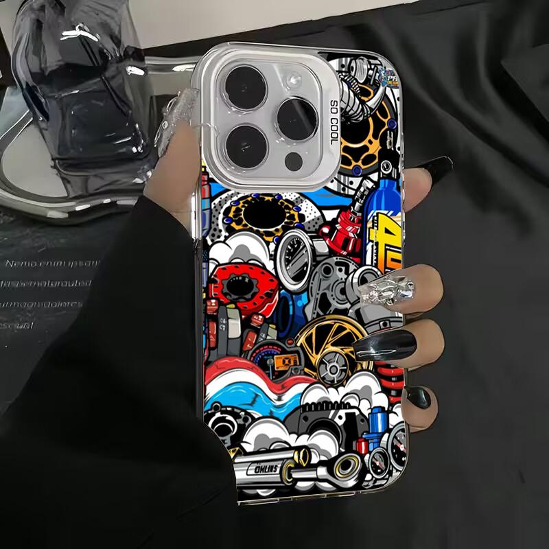 

Mechanical Gear Pattern Silver IMD Phone Case For Xiaomi Mi 14 13 12 13T 14T Pro 11 Lite NE Poco F6 X5 X6 M6 Pro Hard Back Cover Poco F6 Pro