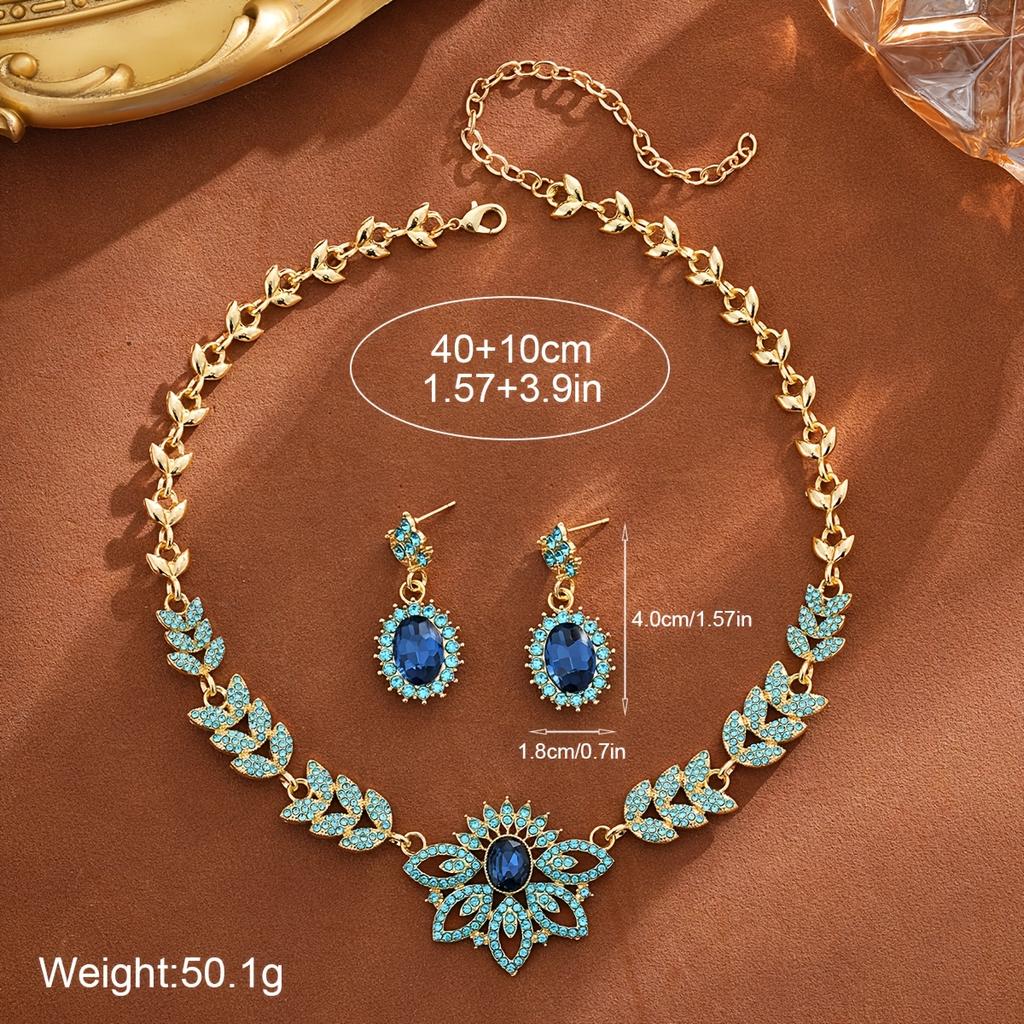 High-end Luxury Necklace and Earrings Women's Jewelry Set, High-quality Women's Jewelry Set Suitable for Bridal Wedding Accessories