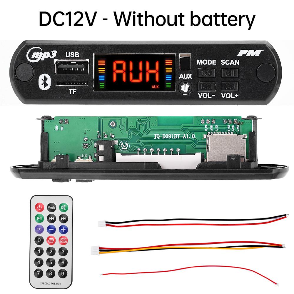 

5V/12V color screen BT5.0 MP3 Decoding Board Card Reader Supports BT Function Audio MP3 Player USB TF FM Radio Module