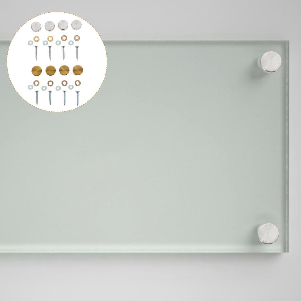 16Sets Stainless Steel Mirror Nail Set Copper Ring Fixing Screw for Indoor Outdoor Acrylic Signs Glass Panels Advertising