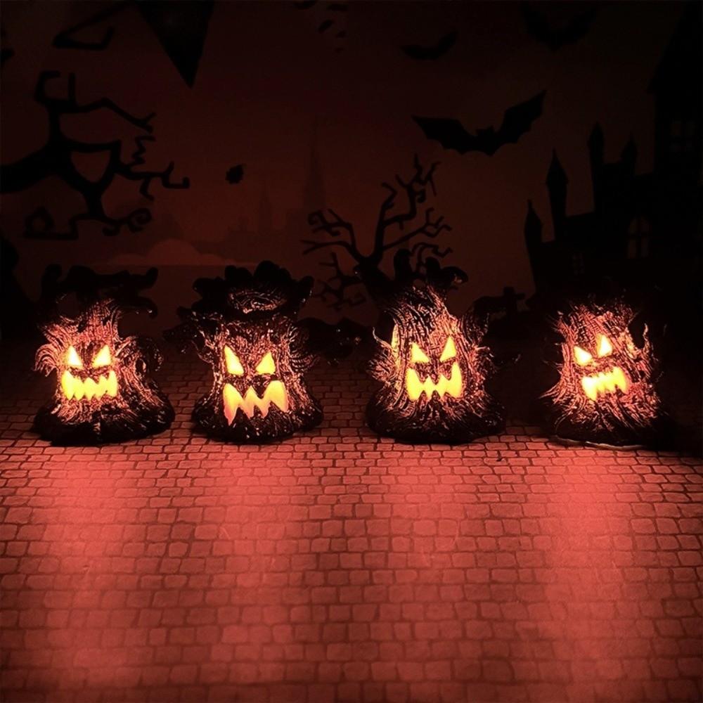 Resin Halloween Monster Tree Light Ornament Grimace Tree Tabletop Lamp Indoor Table Decor