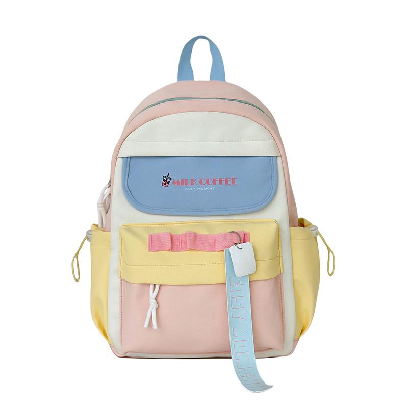 

Студенческий школьный рюкзак Женский Новый Японский Простой Рюкзак Модный и Трендовый Универсальный Рюкзак Женский Повседневный Рюкзак single bag + pendant