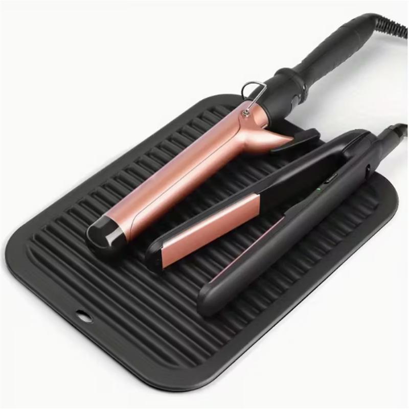 Silicone Heat Resistant Mat Hair Curling Iron Mat Hot Holder Portable Flat Iron Hair Straightener Pad Cover Travel Vanity Salon