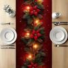 Linen Print Table Cloth Xmas Party Decor Table Runner High Quality Christmas Table Flag  Christmas