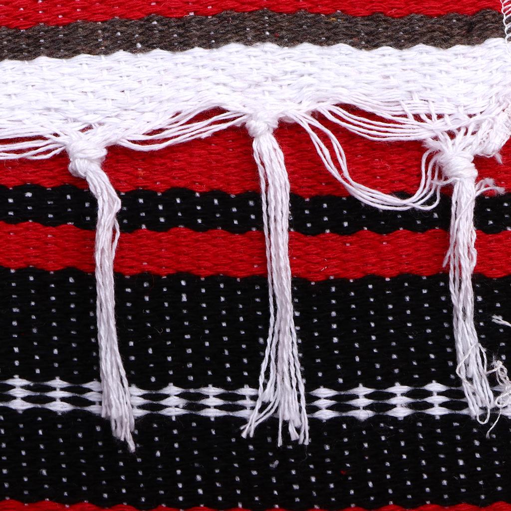 Mexican Blanket Red 130x180cm Thick Blended Serape Woven Throw for Yoga Camping Outdoor Car Sofa Mexican Blanket
