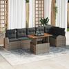 Garden Sofa Set with Cushions 7 Pcs Grey