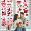 Red and Pink Valentine's Day Mouse Sticker Decals, 77pcs Reble Waterproof PVC Window Decorations for Home Party Supplies