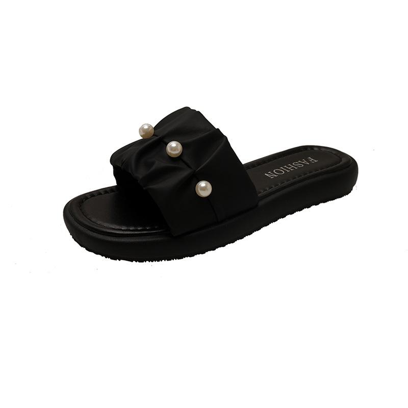 Slippers women's summer wear 2025 new fashion thick-bottomed muffin sandals Internet celebrity super fire beach folds