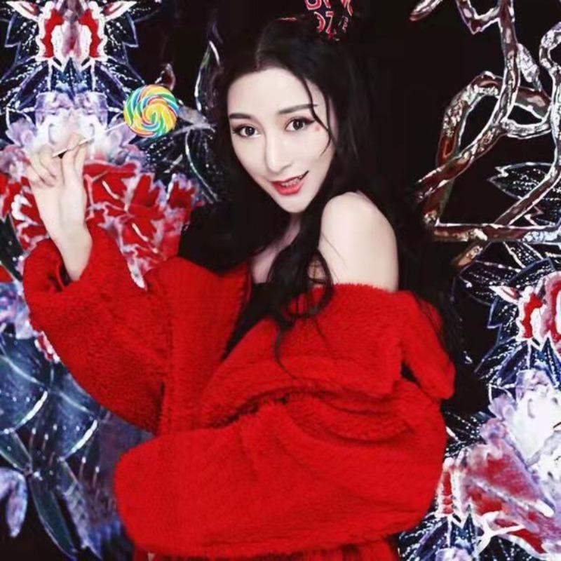 Teddy bear coat women's imitation fur coat caterpillar long silhouette cashmere coat