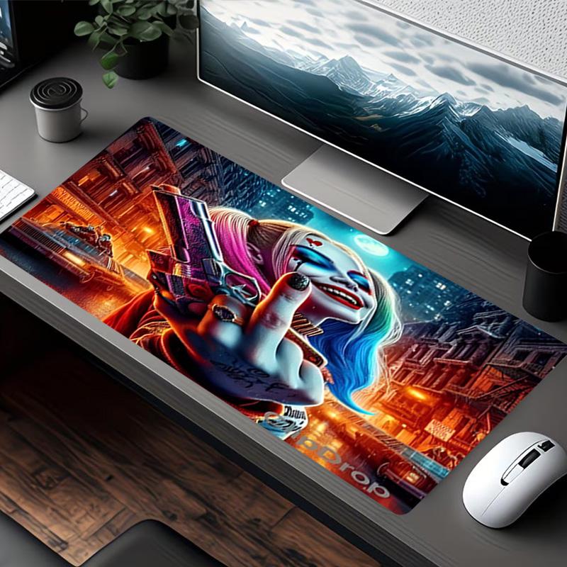 Harley Quinn Joker Print Mouse Pad, for Keyboard Pad Laptop PC Mat for Office Home Use, Desk Decor, Perfect Birthday Gift for Gamers