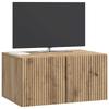 Wall Mounted TV Cabinet Artisan Oak Finish 59.5 X 41 X 30 Cm