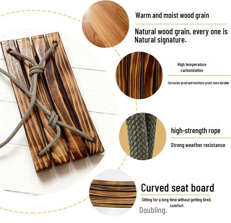 Solid Wood Anti-Corrosion Curved Swing for Children (Indoor/Outdoor)