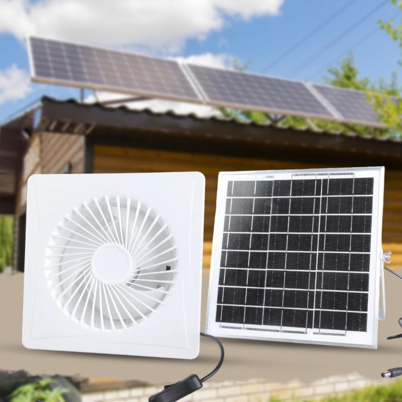 Solar Ventilation Fan 8W Panel Outdoor Shed Window Air Distribution Blower