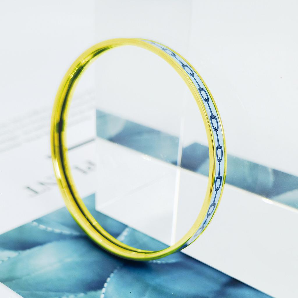 2025 Runder Geschlossener Armreif Modetrend Vielseitiger Exquisiter Armreif Länge 17CM, 19CM Goldfarbener Armreif