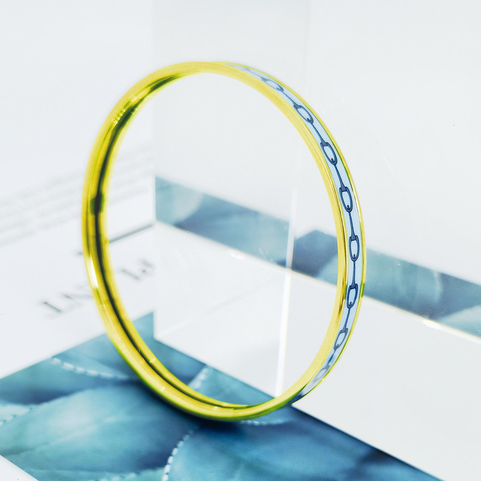 

Браслет-кольцо 2025 Модный тренд Универсальный Изысканный Браслет Длина 17СМ, 19СМ Золотистый браслет 19CM