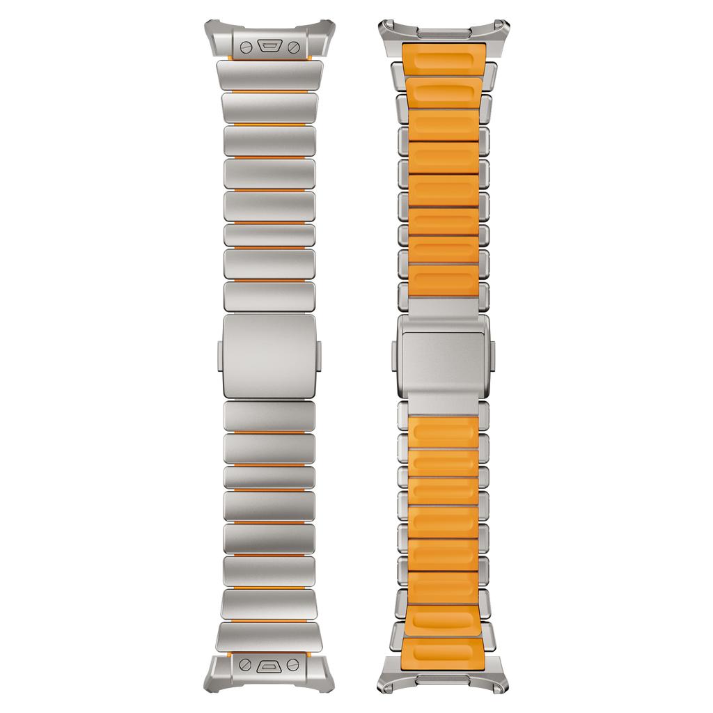 Titan-Uhrenarmband für Samsung Galaxy Watch 8 Classic 46mm 44mm Lückenlos Metall-Gummi-Armband für Samsung Galaxy Watch7 Ultra 47mm 2025/2024 Manschettenarmband