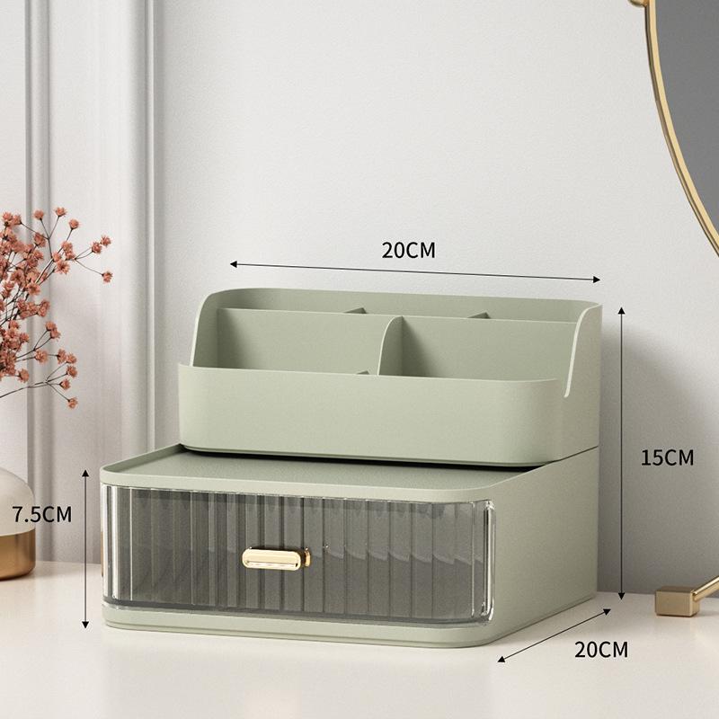 High-Capacity Cosmetic Storage Box: Dustproof Makeup and Skincare Organizer for Dormitory Dressing Table