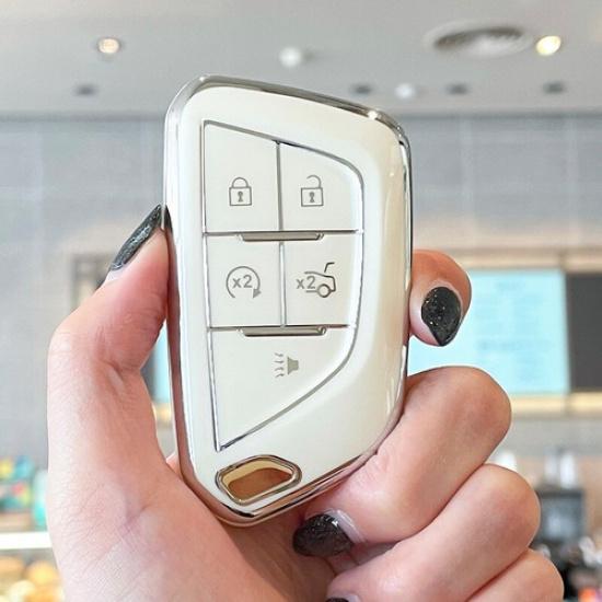 TPU Soft Remote Key Fob Cover Case Holder Shell For Cadillac CT6 ATS XTS SRX