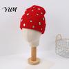 Music Festival Punk Style Cap Bling Rhinestone Knitted Hat, Street Knit Winter Sparkly Geometric Hat Warm Skull for Women Autumn Fashion Accessories