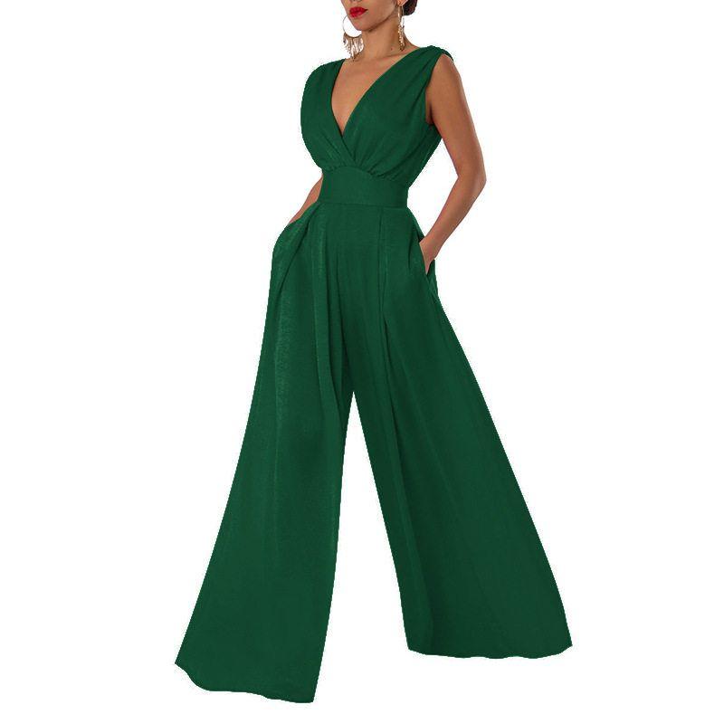 Jumpsuits Women Long Pants One Pic European and American Fashion Jumpsuits High-Waisted Wide-Leg Pants for Women