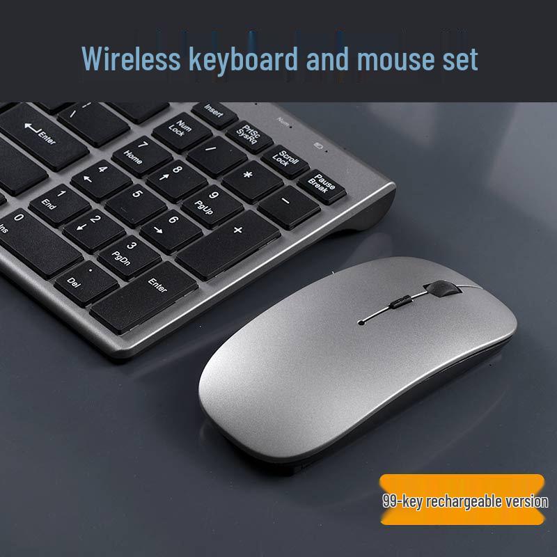 99-Key Rechargeable Wireless Keyboard & Mouse Set: Bluetooth/2.4G, Universal Silent Keys