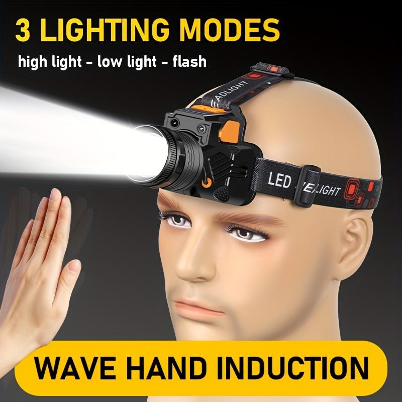 Rechargeable LED Headlights 3 Lighting Modes Adjustable Focal Length USB Suitable for Camping, Hunting, Fishing, Hiking, and Outdoor Exploration