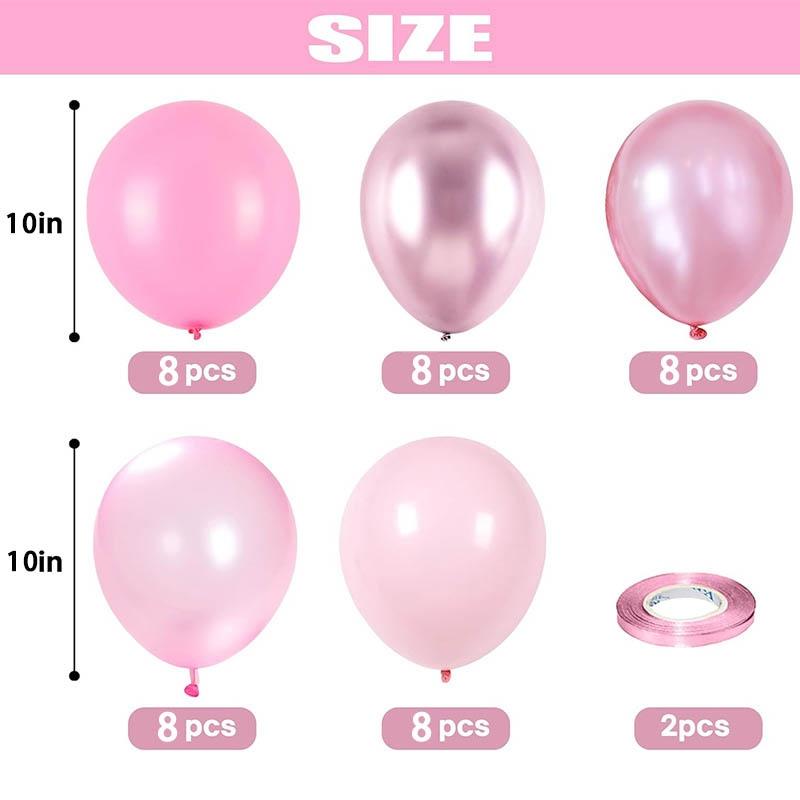 Pearl Powder Confetti Metal Latex Balloons Wedding Decoration Pink Globos New Year Birthday Party Baby Shower Anniversary Decor