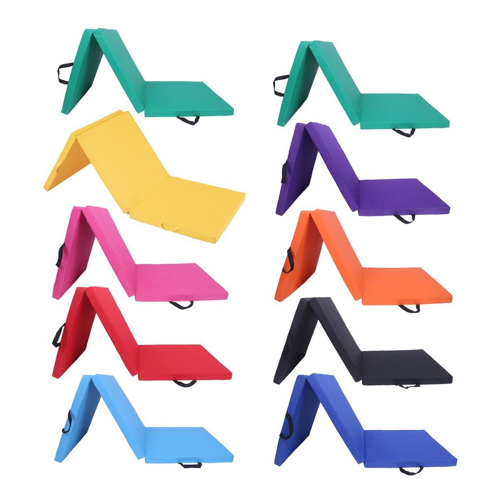 Tapis d'exercice épais pliable pour salle de sport à domicile, coussin de tapis de yoga avec poignées de transport Yog