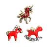 2026 New Year Little Horse Nail Art Decorations - Gold, Silver, and Red Rhinestone Press-on Nail Accessories