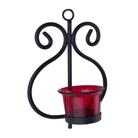 Set de 2 Suport pentru lumânări votive pentru ziua de naștere, decorare Diwali, lumânări parfumate cu suport de lumânare decorativ din sticlă roșie