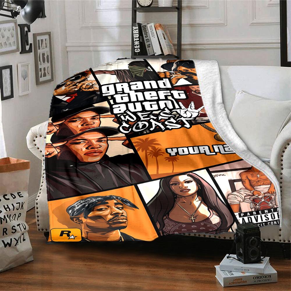 Grand Theft Auto Customize Text Blanket Lightweight Customizable Blanket Warmthful Decor Throw For Home Decor Office Chair Office Chair