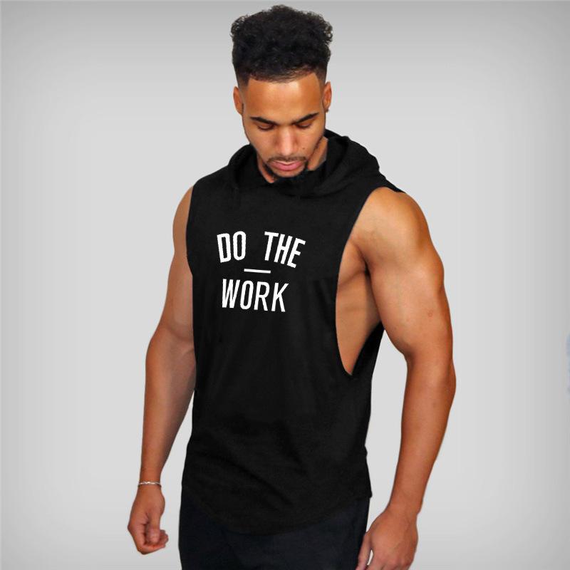 Neue Sportweste Herren Lose Sommer Reine Baumwolle Fitness Und Bodybuilding Schnell Trocknend Ärmelloses Schulterfreies Weißes Basishemd Ärmelloses T-Shirt