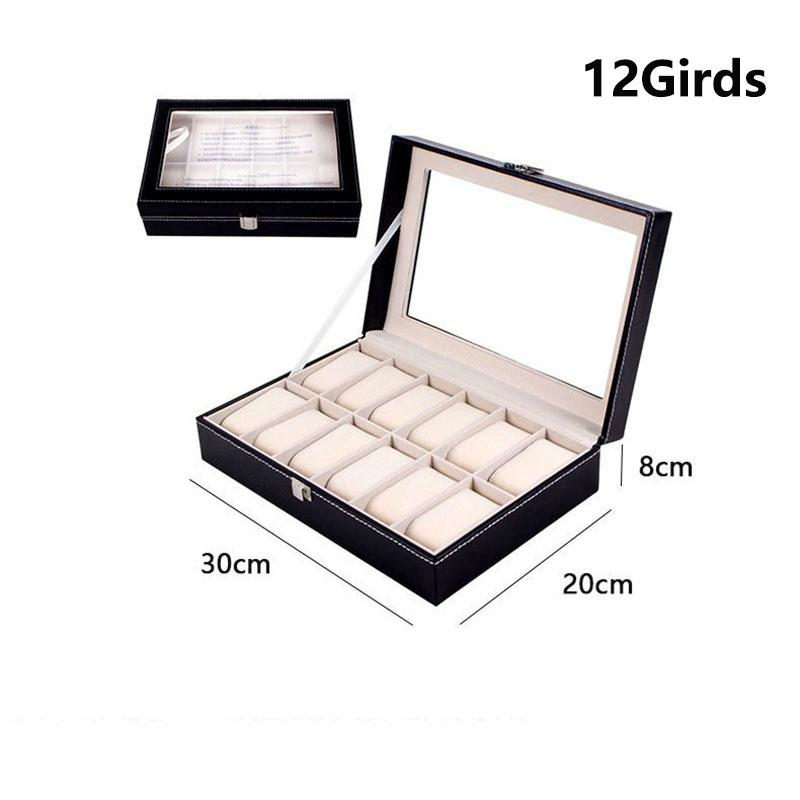 2/3/4/5/6/8/10/12 Slots PU Leather Watch Box Traditional Style Watch Storage Box Gift Watch Case With Lock