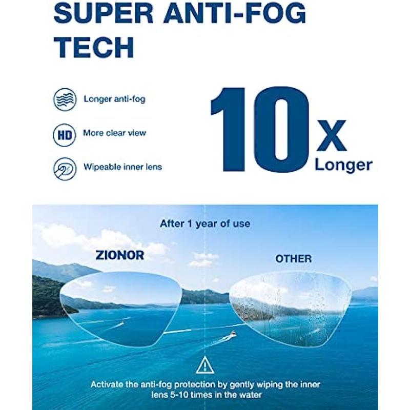 Svømmebriller, G1 MAX Super Anti-dugg polariserte svømmebriller Herre Dame Justerbare silikon svømmebriller