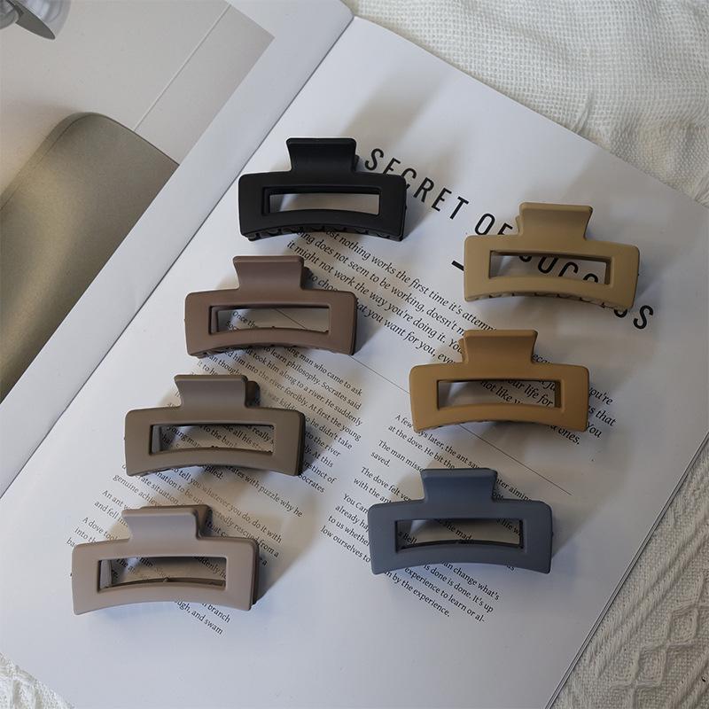 6.5" Korean Style Matte Rectangular Claw Clip - Women's Versatile Hair Accessory