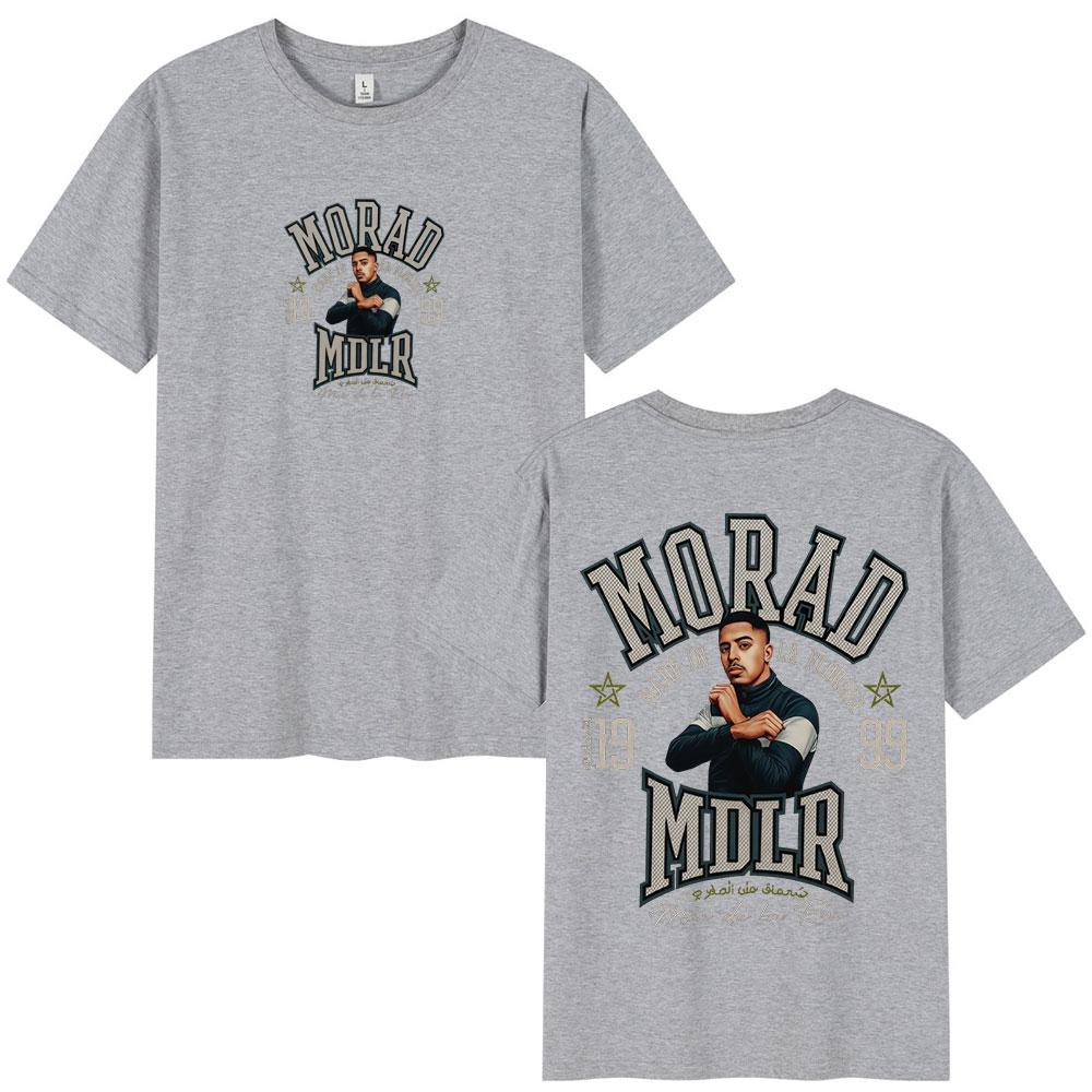 Rapper Morad MDLR T-Shirt 2026 Sommer Herren Hip Hop Retro Mode T-Shirt Lässig Baumwolle Oversized Rundhals T-Shirt Street Y2K