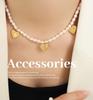 Retro Luxury Freshwater Pearl Necklace with Gold-Plated Titanium Steel Peach Heart Pendant