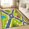 Farm Traffic Pattern Carpet Barn Animal Road River Print Living Room Mat Kids Cartoon Educational Home Decor Rug Soft Non-Slip