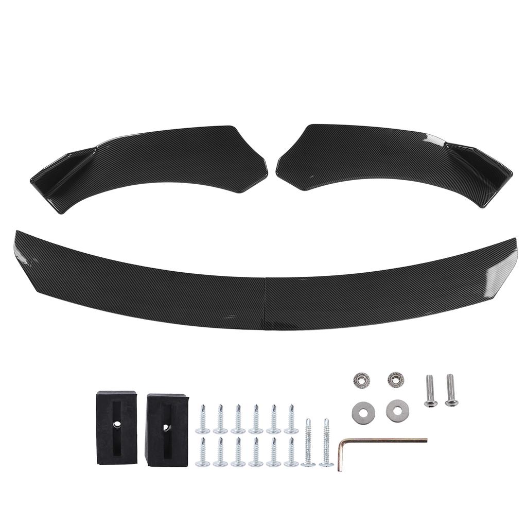 4PCS Front Bumper Lip Kit Spoiler Splitter Fourpart Form for Car Modification Front Bumper  (Glossy Black )