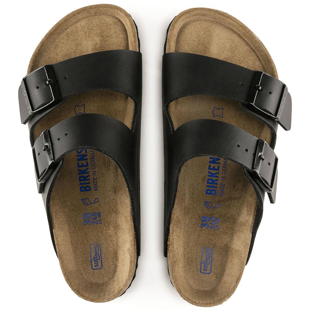 Women's/Men's Birkenstock Arizona Soft Footbed Birko-Flor Black Black Regular Wide (0551251)