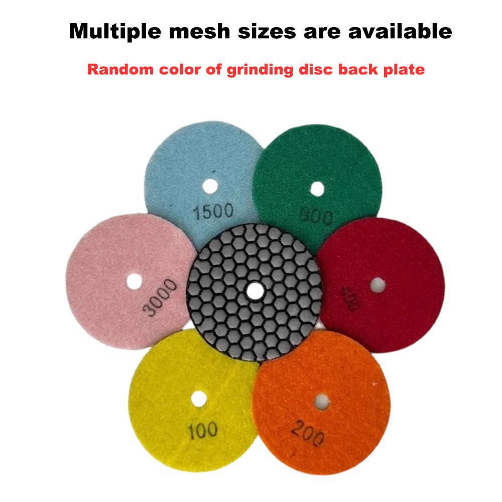 6Pcs 100mm 4inch Dry Polishing Pad Sanding Discs for Marble Granite Ceramic Stone  Angle Grinders Diameter