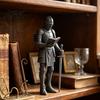 Office Desk Medieval Decoration Knight Bookshelf Decor, Armored Bookend Statue, Gothic Library Shelf Decoration, Detailed Armor Figurine Castle Theme