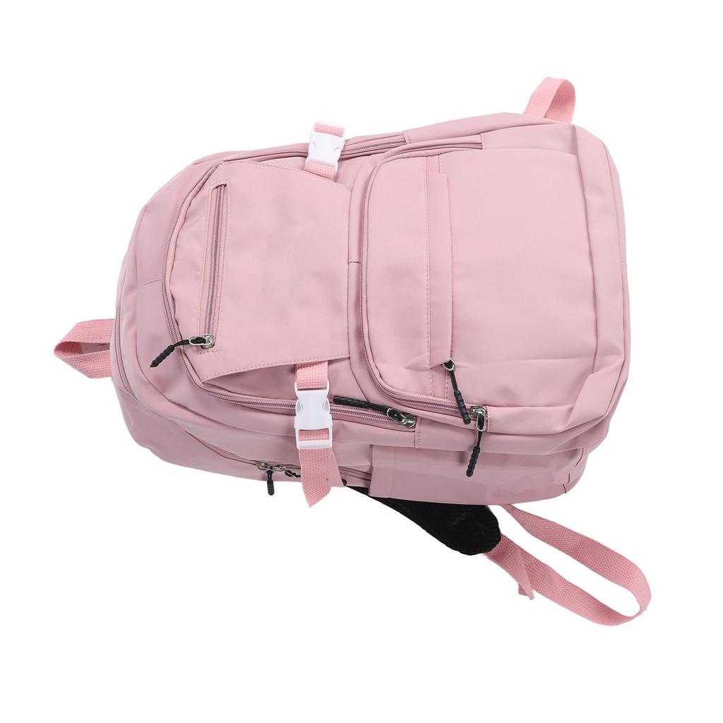 Women Travel Backpack Zipper Waterproof Adjustable Shoulder Strap Casual Carry On Laptop Backpack Pink 16in