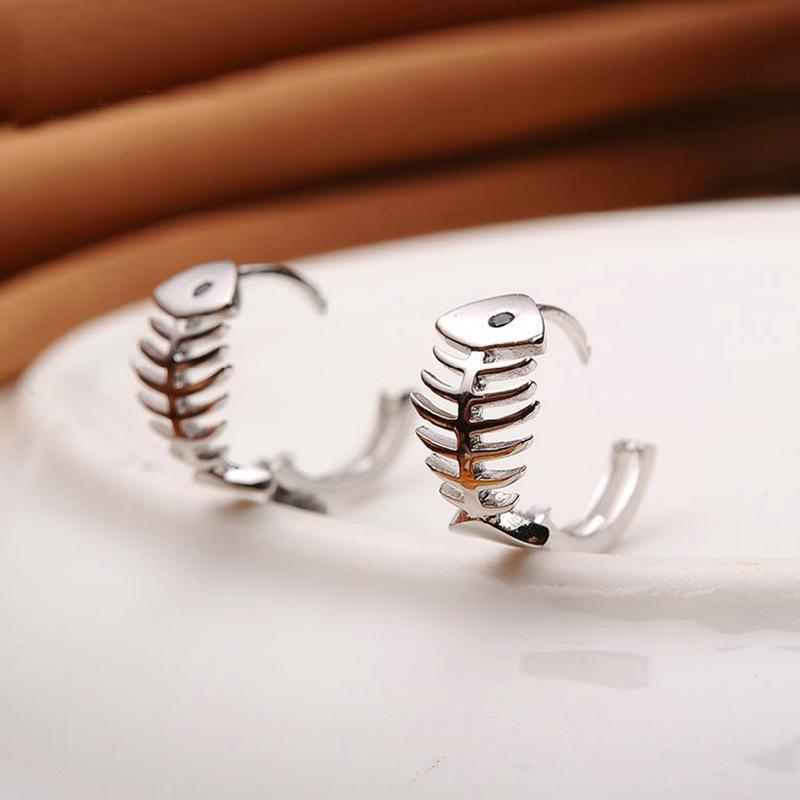 New Fish Bone Ear Ring Temperament Female Popular Personality Cute Earrings Jewelry