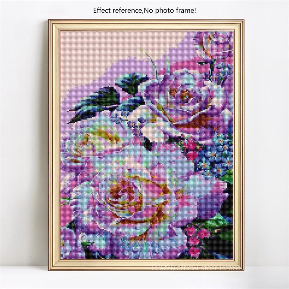 

HUACAN вышивка крестиком стразы 5D DIY Алмазная картина цветок полная квадратная алмазная мозаика 40*50 cm