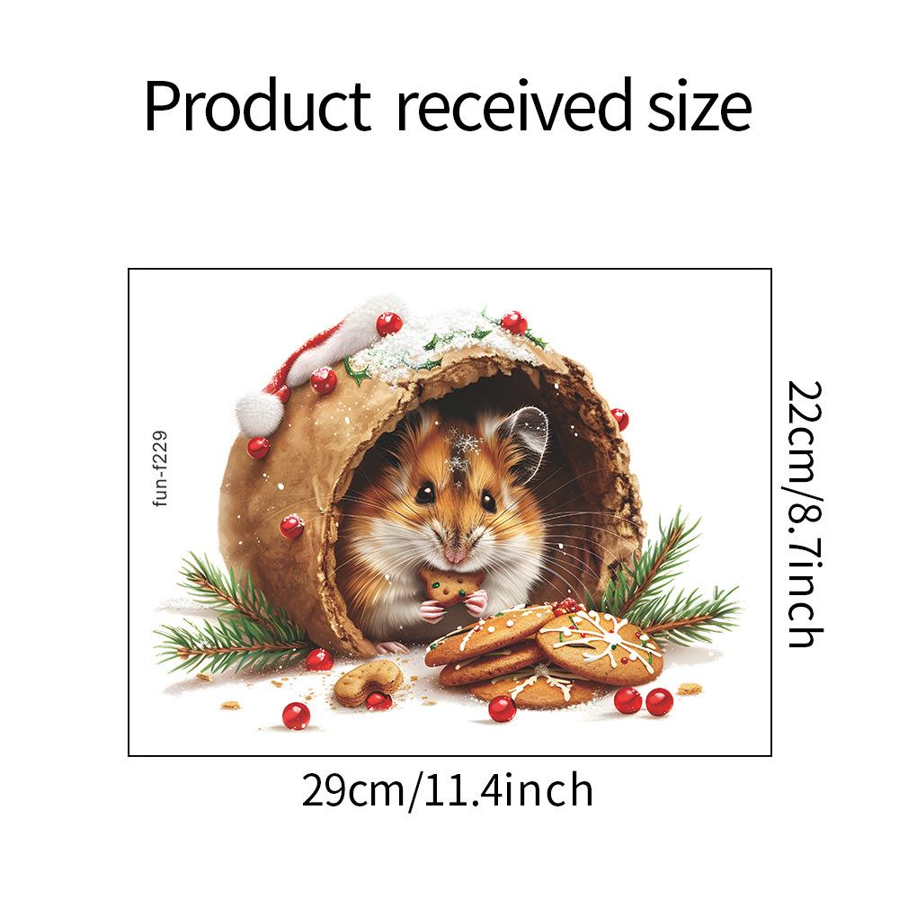 

Рождественские белки крадут печенье спальня гостиная кабинет фон ландшафтный дизайн настенные наклейки 22*29CM/fun-f229