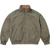Leather Collar Utility Jacket Olive