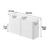 Yamazaki Tower 800ml Slim Lunch Box with W X D X 10cm H and Freezer Product 10272 Two-Tier Valve, White, 18.3cm 6.1cm (2 Tiers), Dishwasher,